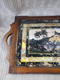 Vintage Rio de Janeiro Inlaid Butterfly Wing Tray