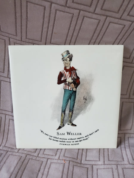 (B) Charles Dickens Ceramic "Sam Weller" Character Tile
