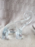 Kosta Boda Style Clear Glass Elephant Paperweight