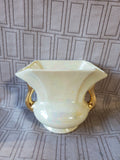 Pearl Iridescent 22K Gold Painted Double Handled Vase