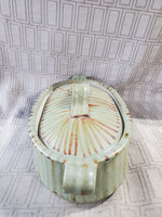 Oblong Glazed Pottery Covered Dish