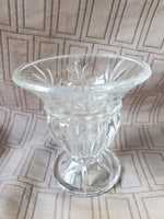 Heavy Clear Glass Tapered Candle Holder