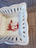 (C) Andrea by Sadek Colonial Williamsburg "Winter Homestead" Trinket Dish