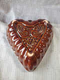 Brown Glazed Ceramic Heart Shaped Cake Pan