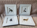 Set of 4 World Market Woodland Animal Salad Plates