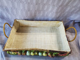Woven Wicker Raffia Fruit and Vegetable Double Handle Basket