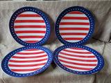 Set of 4 Americana Plastic Dinner Plates