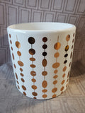 Ceramic White and Gold Toned Planter