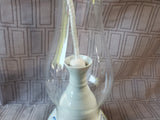 Signed Glazed Pottery Oil Lamp