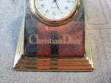 Christian Dior Brass Desk Clock Paperweight
