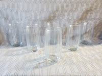 Set of 6 Clear Glass Ribbed Juice Glasses