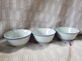 Set of 12 Blue and White Pedestal Rice Bowls