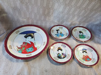 10 Piece Asian Inspired Porcelain Tea Set