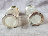 Metal and Glass Salt and Pepper Shakers