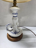 Blue and White Ceramic Candle Style Lamp, Works