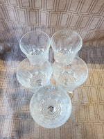 Set of 5 Stemmed Crystal Goblets