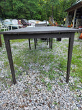 Large Lightweight Brown Wooden Painted Table w/Two Chairs