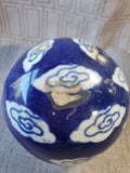 Blue and White Asian Inspired Cloud Ceramic Orb