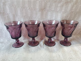 Set of 4 Amethyst Glass Water Goblets (2 SETS AVAILABLE PRICED INDIVIDUALLY AT $16 EACH)