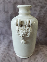 Leona Lavorato A Mano White Crackle Glazed Distressed Vase