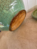 Green Glazed Terracotta Planter w/Saucer