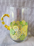 Lemon and Lime Clear Glass Pitcher