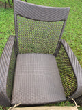 Brown All Weather Wicker Lounge Chair Pair W/Solarium Cushions