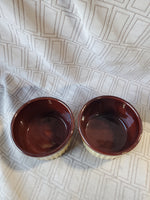 Pair of Small Brown Glazed Ramekins