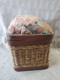 Wicker Sewing Box with Pin Cushion Lid