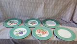 Lot of 6 Teal Rimmed Salad Plates