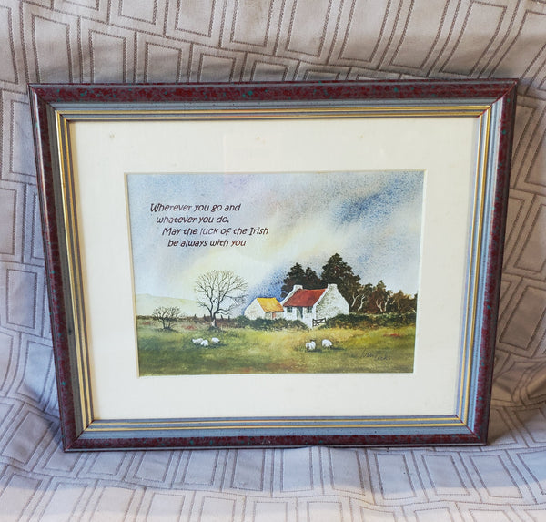 (C) Irish Blessing Landscape Watercolor Print by Ivan Cocks