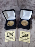 Pair of Bronze Busch Gardens 40 Years of Fun Commemorative Medallions