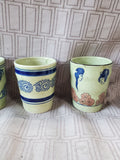Set of 4 Asian Inspired Ceramic Tea Mugs
