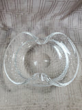 Heavy Clear Glass Bubble Art Ashtray