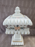 Westmoreland Milk Glass Pedestal Wedding Box Candy Dish