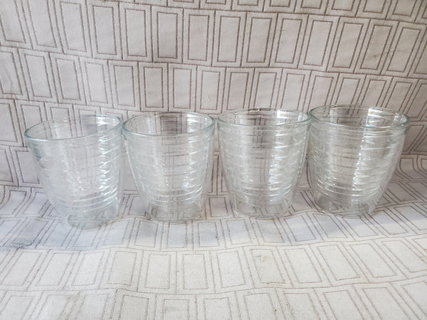 (B) Lot of 4 Clear Tervis Double Walled Tumblers
