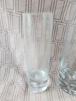 Pair of Clear Glass Cylindrical Vases
