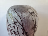 Acid Etched Purple Glass Vase