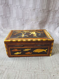 Egyptian Style Wooden Inlaid Trinket Box