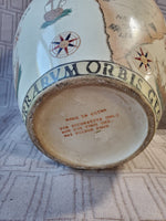 Crackle Glazed Old World Map Vase
