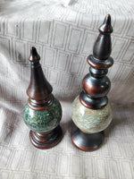 Pair of Kirklands Orb Finials