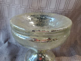 Pottery Barn Mercury Glass Decorative Shallow Pedestal Bowl