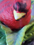 Red Cardinal Porcelain Music Box WORKS