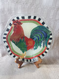 Rooster Art Glass Plate