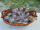 Gardening Lot -Plastic Watering Bulbs (16), Markers, Basket