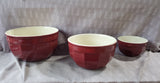 Williams-Sonoma Emile Henry Ceramic Maroon 3 Piece Nesting Bowl Set