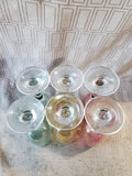 Set of 6 Cristalleria Fratelli Fumo Style Champagne Flutes