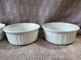 Set of 4 Corning Ware "French White" Individual Serving Size Souffle Dishes