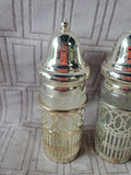 Metal and Glass Salt and Pepper Shakers