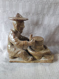 Asian Inspired Ceramic Man Sculpture